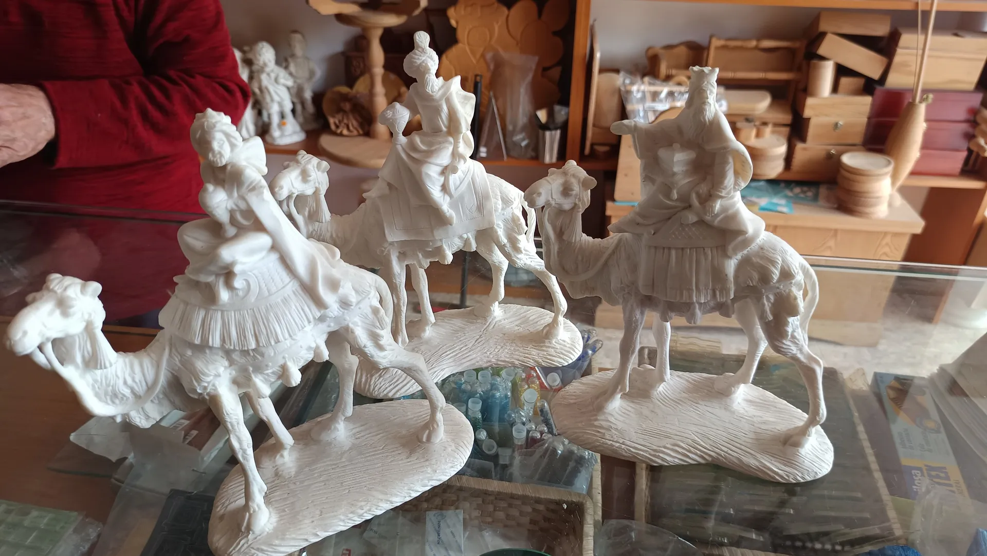 Juego reyes magos a camello marmolina 25cm